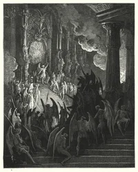 Illustration von Gustave Doré für Miltons Paradise Lost, Buch II, Zeilen 1, 2
